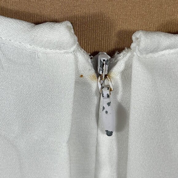 Zac & Rachel Split Back Blouse Top White Tank Layered Size XL READ - Picture 4 of 7